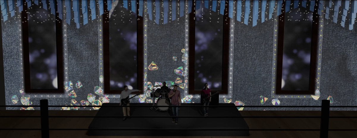 The Denim and Diamonds room, previsualised