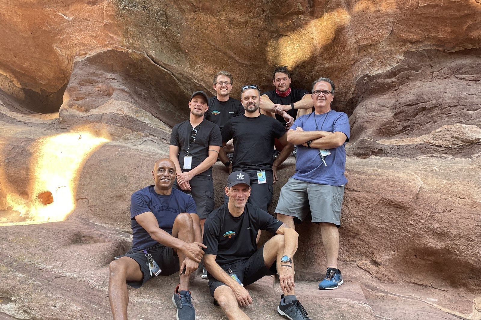 The Jimmy Buffett tour crew at Red Rocks, Jeremy Clevenger and Steven McClain among them