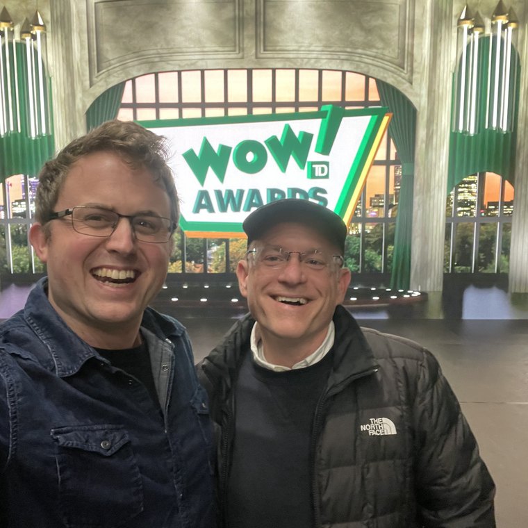 Jeremy Clevenger with the TD Awards writer, WOW! Awards set behind