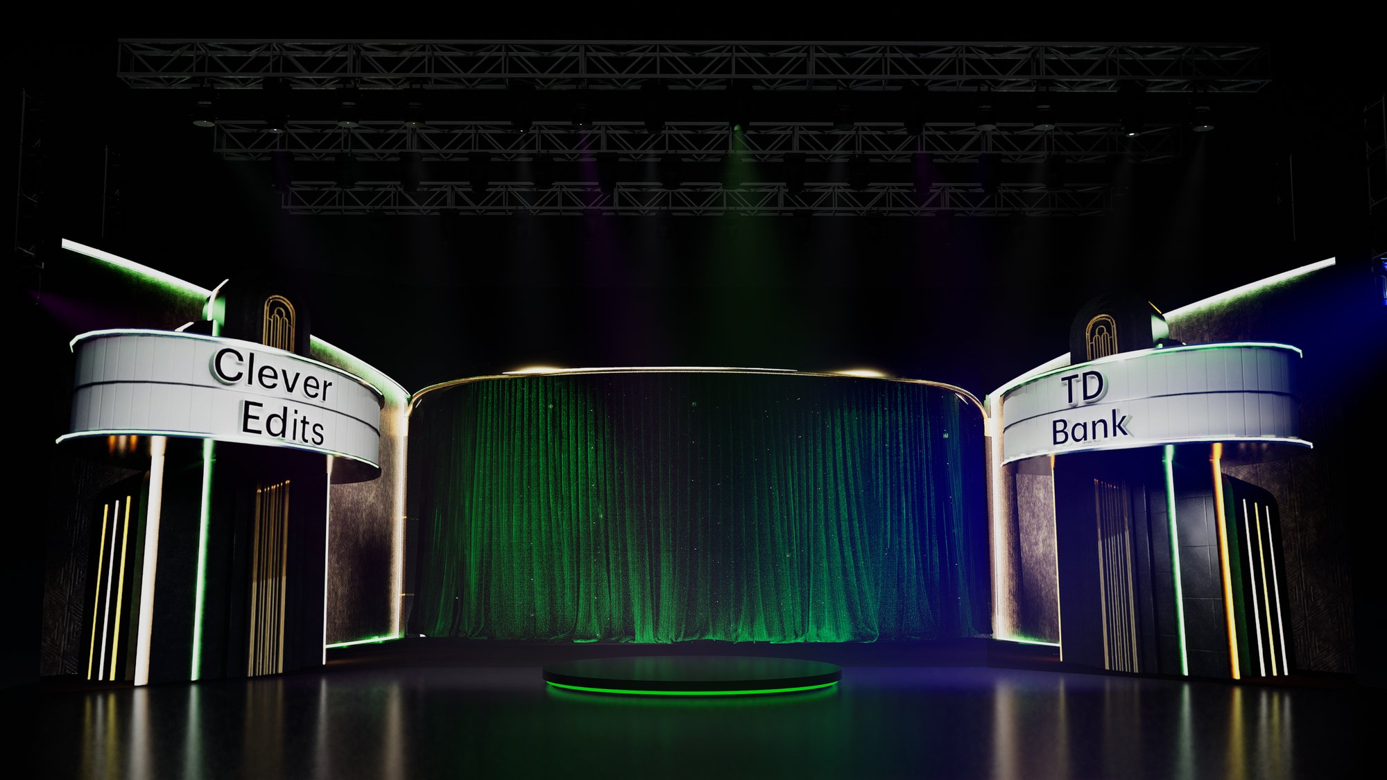 The TD virtual set previsualised
