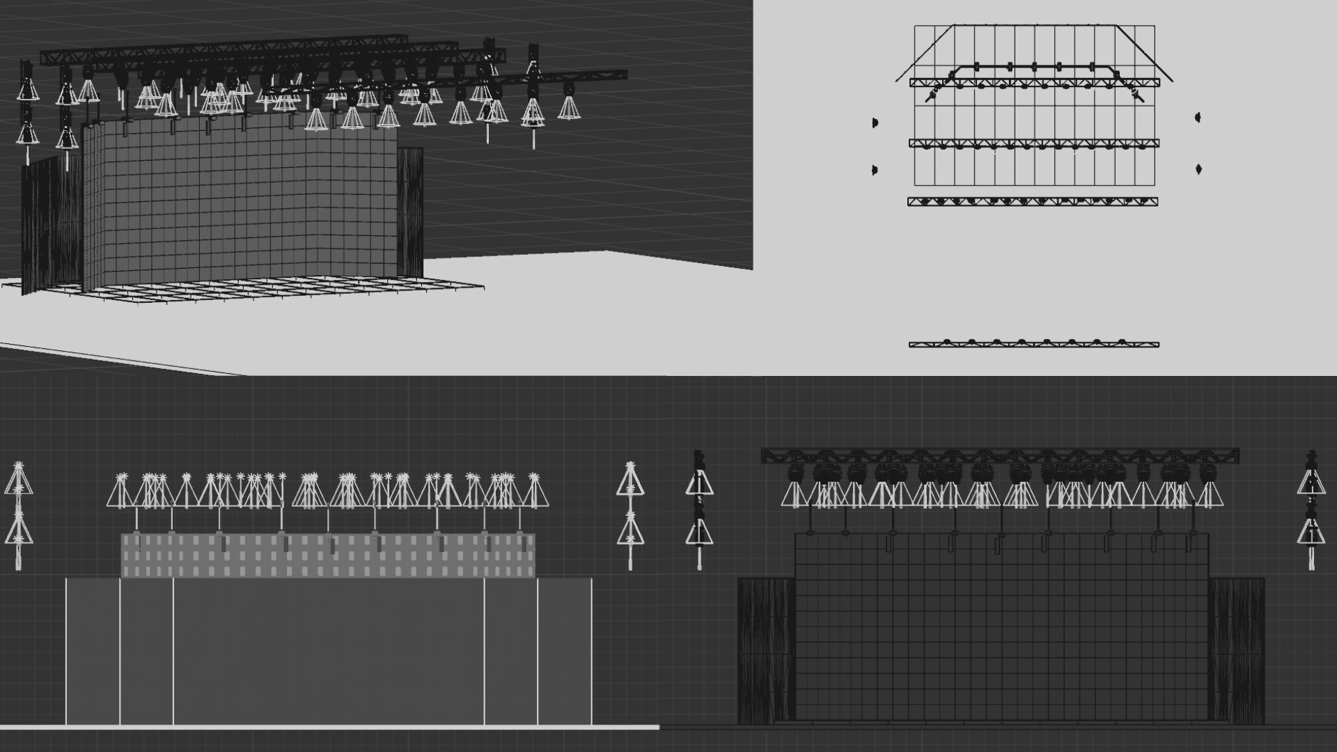 Technical drawings of the TD staging